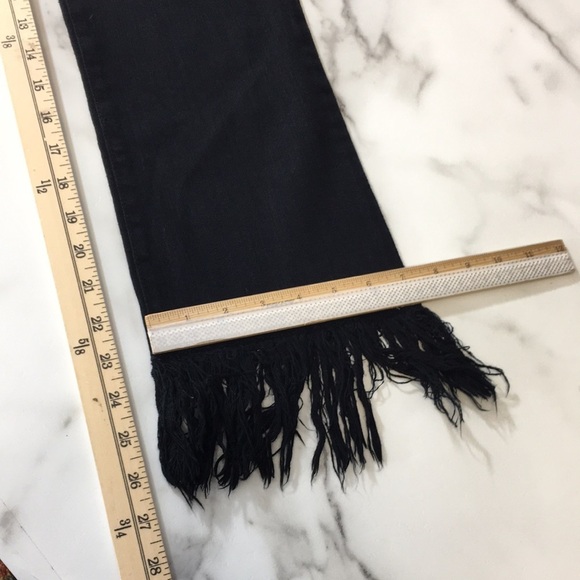 Pistola Black Fringe Straight Leg Jeans Womens 26 Dark Wash Cotton Denim - Picture 6 of 10